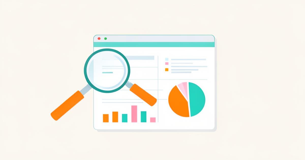 Illustratie van een dashboard met een vergrootglas over een overzicht van schulden